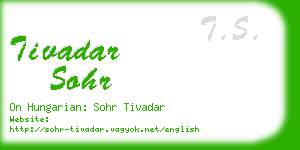 tivadar sohr business card